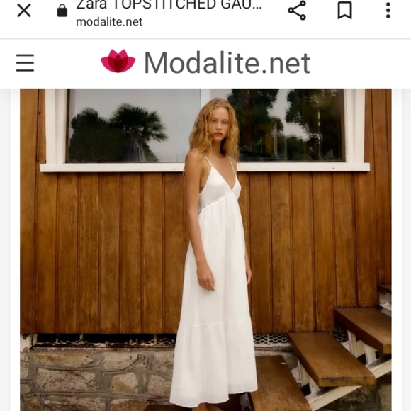 Zara Gauze White Top Stitch Maxi Dress New with Tags Small - Picture 1 of 1